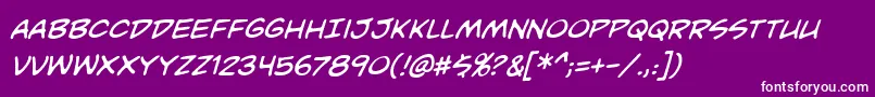 UnmaskedBbItalic Font – White Fonts on Purple Background