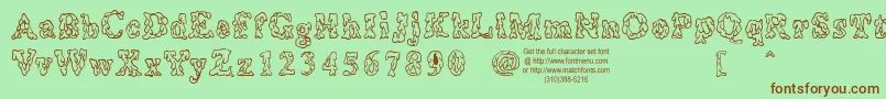 Coulures Font – Brown Fonts on Green Background