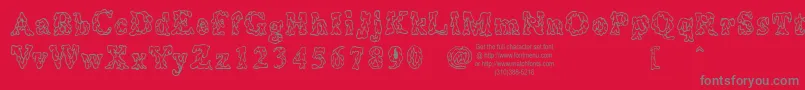 Coulures Font – Gray Fonts on Red Background