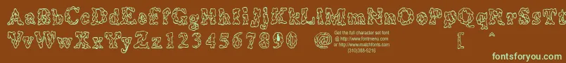 Coulures Font – Green Fonts on Brown Background