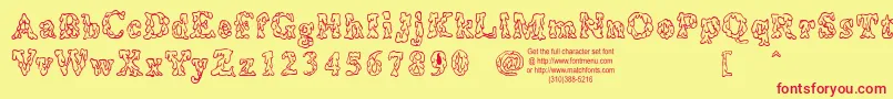 Coulures Font – Red Fonts on Yellow Background