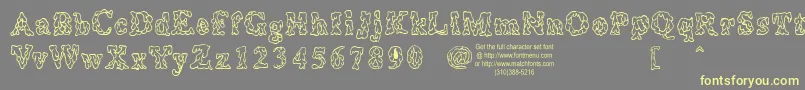 Coulures Font – Yellow Fonts on Gray Background