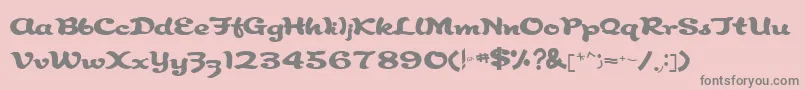 フォントKeele – ピンクの背景に灰色の文字