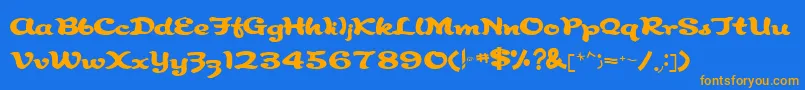 Keele Font – Orange Fonts on Blue Background