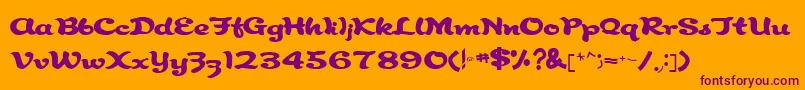 Keele Font – Purple Fonts on Orange Background