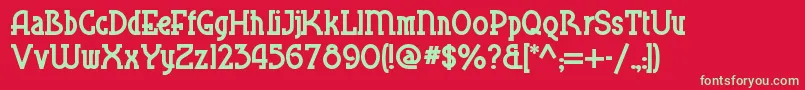 Blueplatespecialsw Font – Green Fonts on Red Background