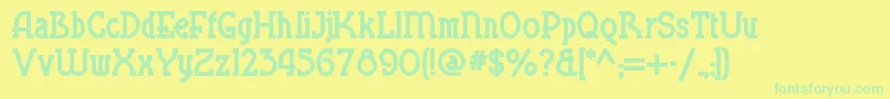 Blueplatespecialsw Font – Green Fonts on Yellow Background