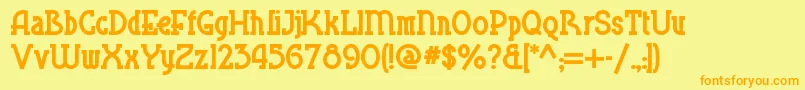 Blueplatespecialsw Font – Orange Fonts on Yellow Background