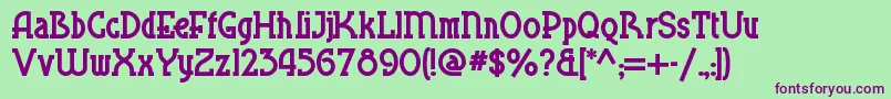 Blueplatespecialsw Font – Purple Fonts on Green Background