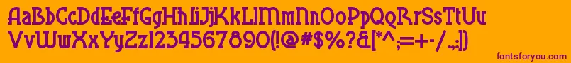 Blueplatespecialsw Font – Purple Fonts on Orange Background