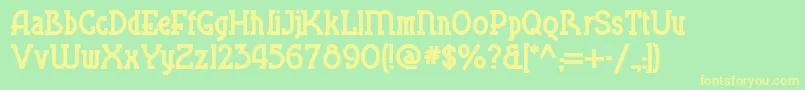 Blueplatespecialsw Font – Yellow Fonts on Green Background