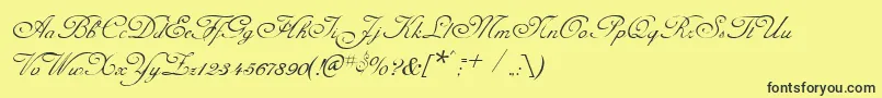 フォントCelesteNormal – 黒い文字の黄色い背景