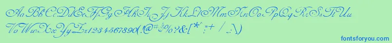 Czcionka CelesteNormal – niebieskie czcionki na zielonym tle