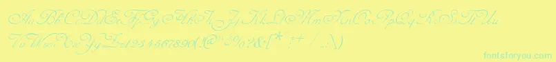 CelesteNormal Font – Green Fonts on Yellow Background