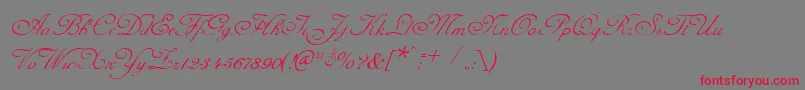 CelesteNormal-Schriftart – Rote Schriften auf grauem Hintergrund
