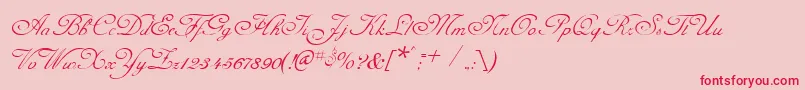 フォントCelesteNormal – ピンクの背景に赤い文字