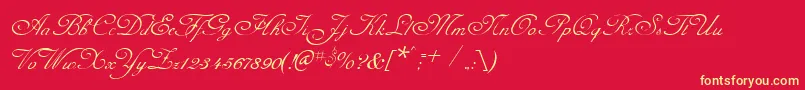 フォントCelesteNormal – 黄色の文字、赤い背景