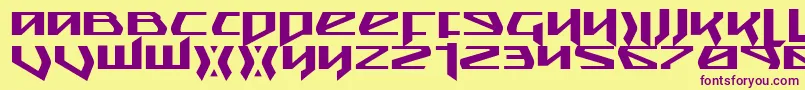 SnubfighterExpanded Font – Purple Fonts on Yellow Background