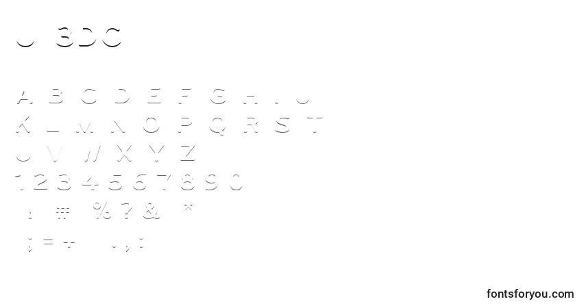 Czcionka Ugo3DColor – alfabet, cyfry, specjalne znaki