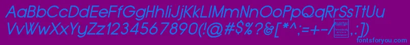 TypoGroteskItalicDemo Font – Blue Fonts on Purple Background