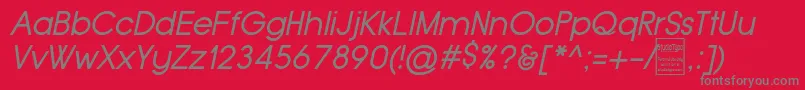 Police TypoGroteskItalicDemo – polices grises sur fond rouge