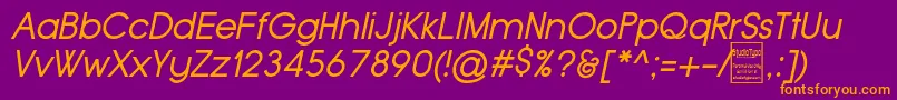 TypoGroteskItalicDemo Font – Orange Fonts on Purple Background