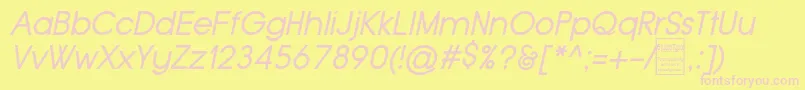 TypoGroteskItalicDemo Font – Pink Fonts on Yellow Background