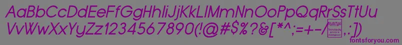 TypoGroteskItalicDemo-fontti – violetit fontit harmaalla taustalla