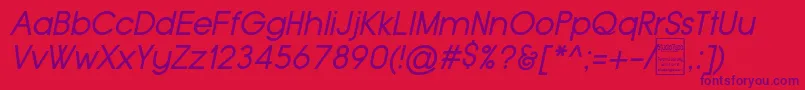 TypoGroteskItalicDemo Font – Purple Fonts on Red Background