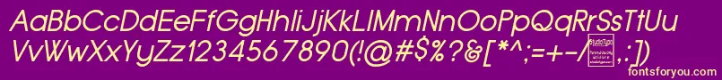 TypoGroteskItalicDemo Font – Yellow Fonts on Purple Background