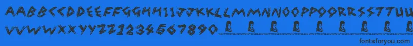 WreakHavoc Font – Black Fonts on Blue Background