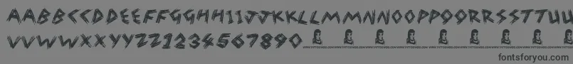 フォントWreakHavoc – 黒い文字の灰色の背景