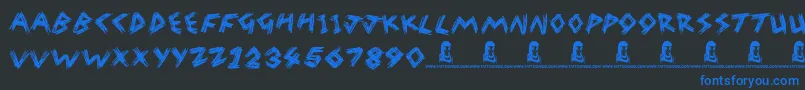 WreakHavoc Font – Blue Fonts on Black Background