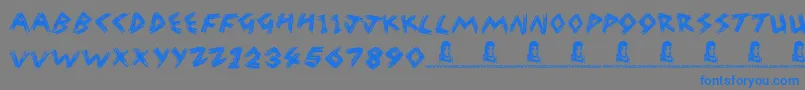 フォントWreakHavoc – 灰色の背景に青い文字
