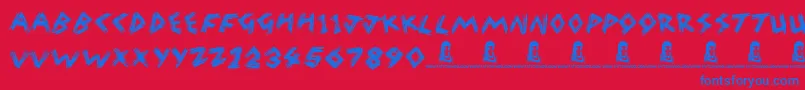 WreakHavoc Font – Blue Fonts on Red Background