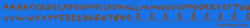 WreakHavoc Font – Brown Fonts on Blue Background