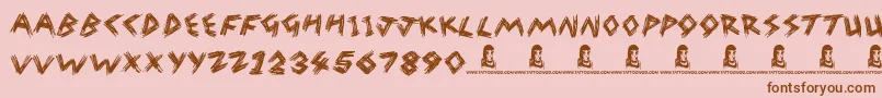 WreakHavoc Font – Brown Fonts on Pink Background