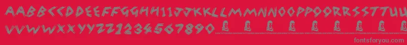 WreakHavoc Font – Gray Fonts on Red Background