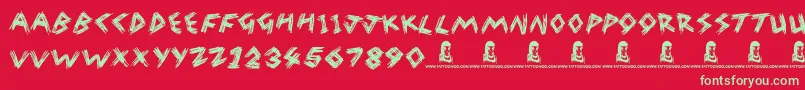 WreakHavoc Font – Green Fonts on Red Background