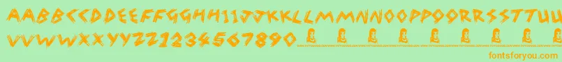 WreakHavoc Font – Orange Fonts on Green Background