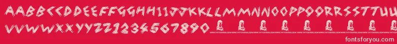 WreakHavoc Font – Pink Fonts on Red Background