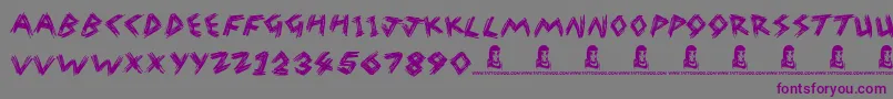 フォントWreakHavoc – 紫色のフォント、灰色の背景