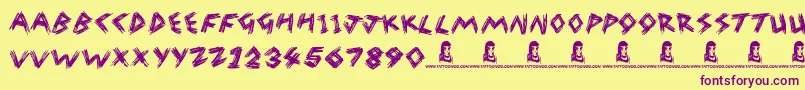 WreakHavoc Font – Purple Fonts on Yellow Background