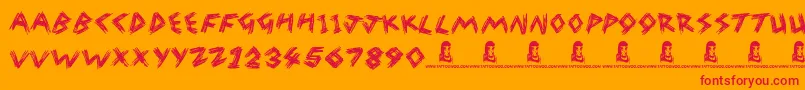 WreakHavoc Font – Red Fonts on Orange Background