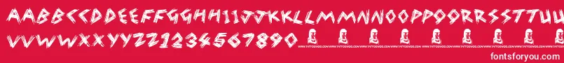 フォントWreakHavoc – 赤い背景に白い文字