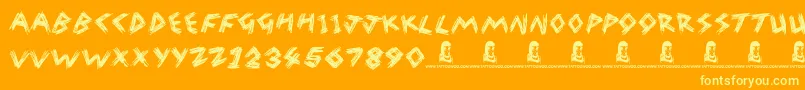 WreakHavoc Font – Yellow Fonts on Orange Background