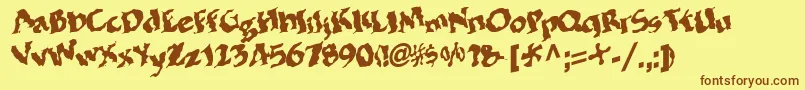 BohemianRegular Font – Brown Fonts on Yellow Background