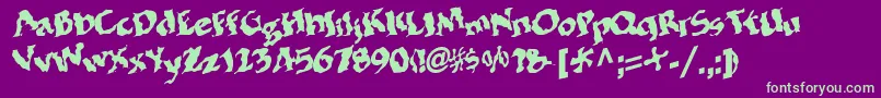 BohemianRegular Font – Green Fonts on Purple Background