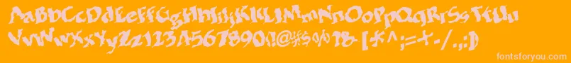 BohemianRegular Font – Pink Fonts on Orange Background