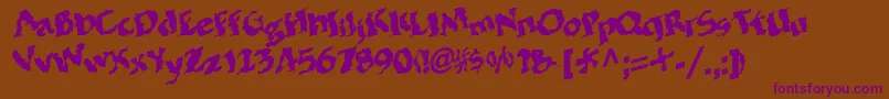BohemianRegular Font – Purple Fonts on Brown Background